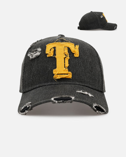 New Era Texas Rangers 'Distressed Denim 2.0' 9FORTY A-Frame Strapback Black