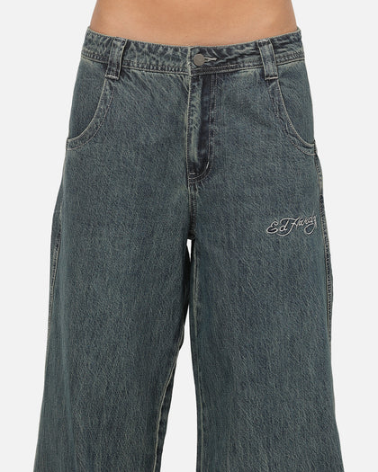 Ed Hardy Dragon Ultra Wide Jeans Mid Blue