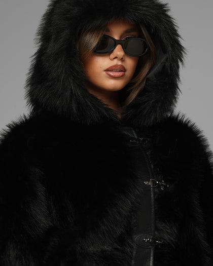 Loiter Eastern Bloc Fur Jacket Black