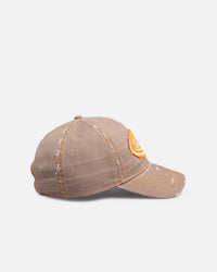 Von Dutch Contrast Distressed Zigzag Strapback Taupe/Orange