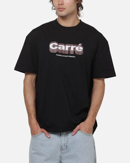 Carre Illusion T-Shirt Solid Black