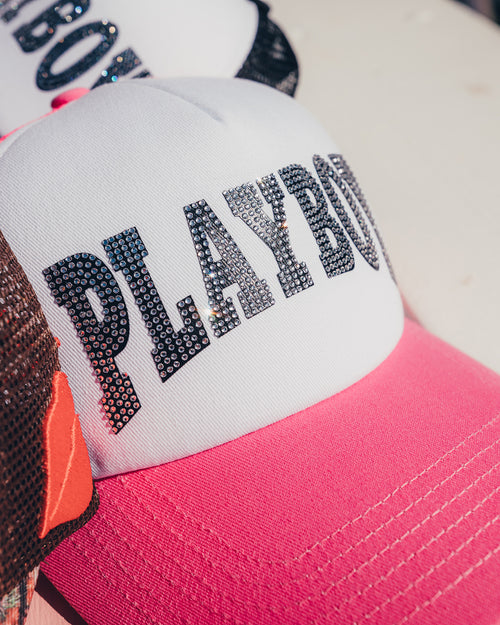Playboy By CK Glow Up Trucker Snapback Pink/White
