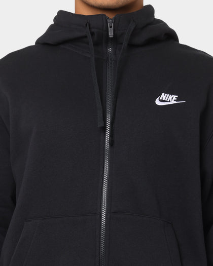 Nike Sportswear Club Front Zip Hoodie Black/Black/White