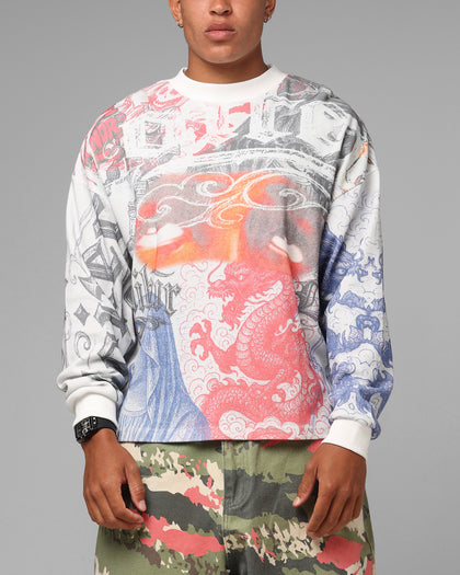 Loiter Sketch Book Long Sleeve T-Shirt White