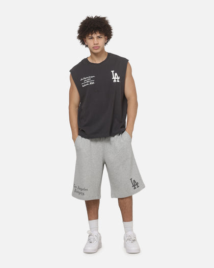 Majestic Athletic Los Angeles Dodgers Blackletter Script Box Muscle T-Shirt Washed Black