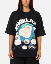 The Pokémon Collection By 73Studio Snorlax Vintage T-Shirt Off Black