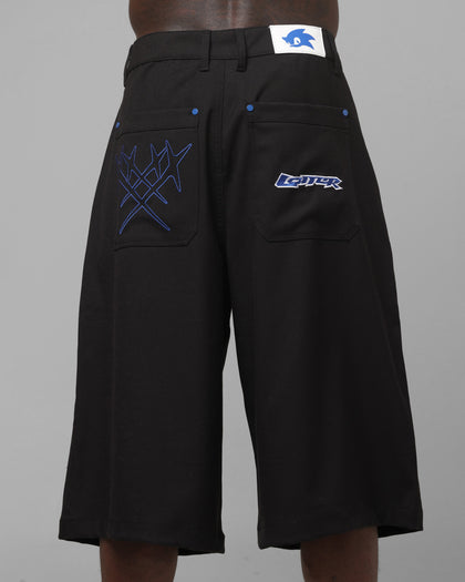 Loiter x Sonic Pleated Shorts Black