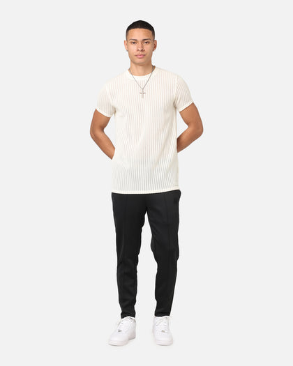 Sik Silk Textured Muscle Fit T-Shirt White