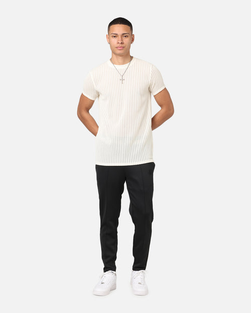 Sik Silk Textured Muscle Fit T-Shirt White