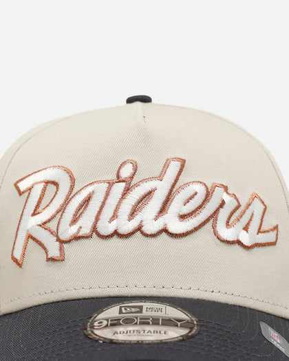 New Era Las Vegas Raiders 'Smooth' 9FORTY A-Frame Snapback Stone