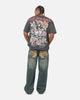 Ed Hardy Floral Skull T-Shirt Charcoal