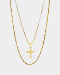 NXS Double Cross Chain Gold