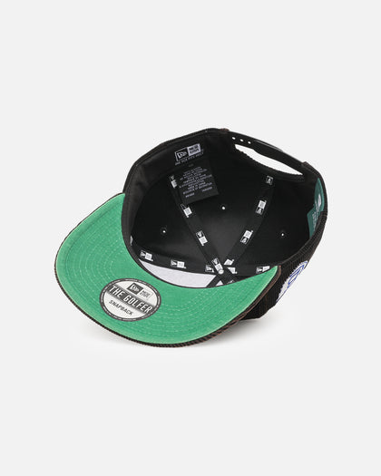 New Era Canterbury-Bankstown Bulldogs 'NRL Golfer Washed Black' Pre-Curved Corduroy Golfer Snapback Washed Black