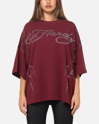 Ed Hardy Cyber Rhinestone T-Shirt Plum