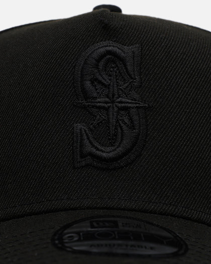 New Era Seattle Mariners 'Easy Black' 9FORTY A-Frame Snapback Black/Black
