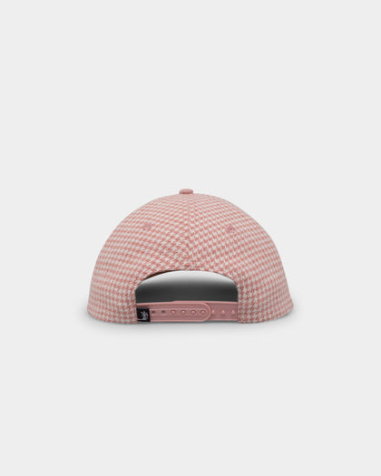 Stussy Stock Houndstooth Low Pro Cap Washed Pink