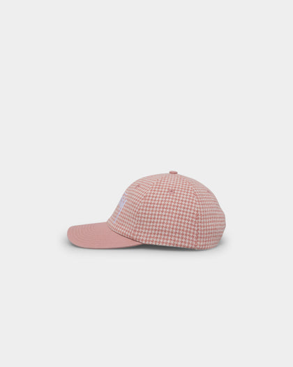 Stussy Stock Houndstooth Low Pro Cap Washed Pink