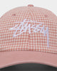 Stussy Stock Houndstooth Low Pro Cap Washed Pink