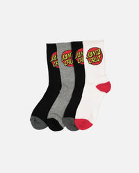 Santa Cruz Kids' Classic Dot Socks 4 Pack Multi