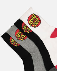 Santa Cruz Kids' Classic Dot Socks 4 Pack Multi