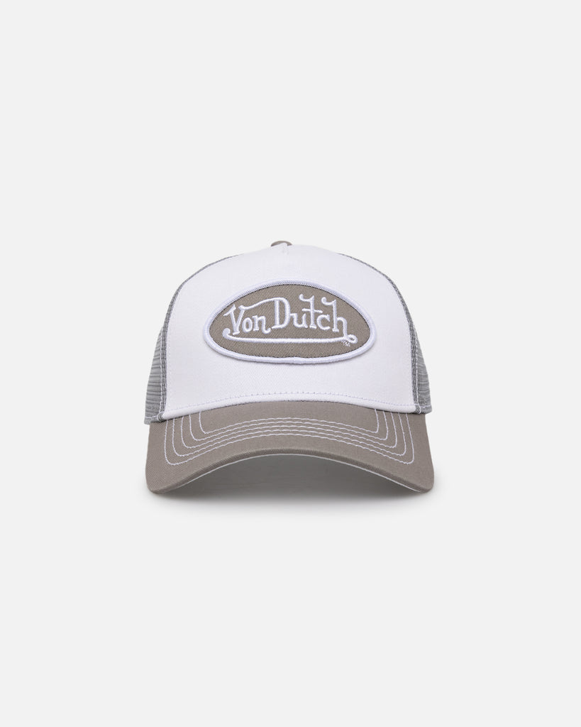 Von Dutch Grey & White Trucker Snapback Grey/White | Culture Kings NZ