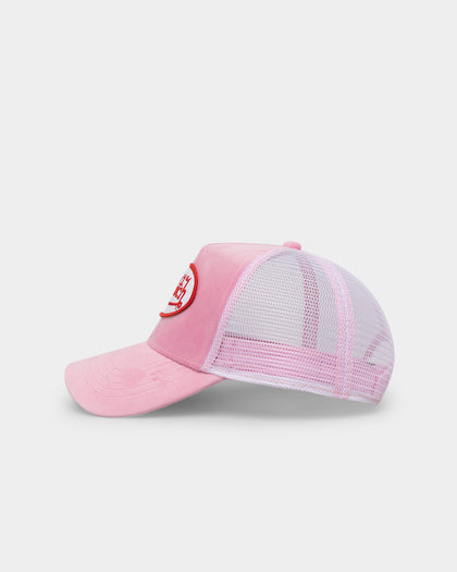 Von Dutch Pink Crush Velvet Trucker Pink Velvet