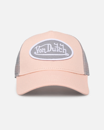Von Dutch Coral And Grey Trucker Snapback Coral