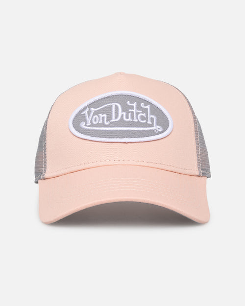 Von Dutch Coral And Grey Trucker Snapback Coral