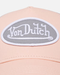 Von Dutch Coral And Grey Trucker Snapback Coral