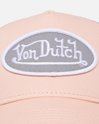 Von Dutch Coral And Grey Trucker Snapback Coral