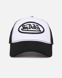 Von Dutch Unisex Trucker Snapback Hat Black/White