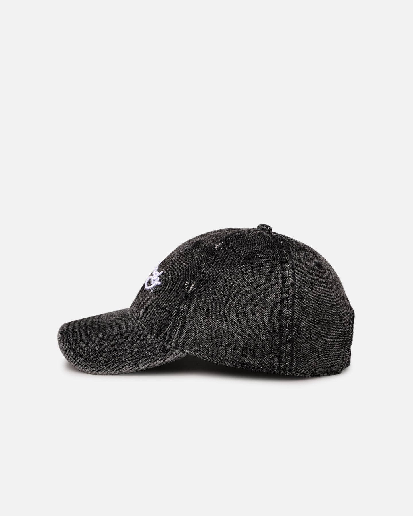 Ed Hardy Distressed Denim Strapback Cap Black Wash | Culture Kings NZ