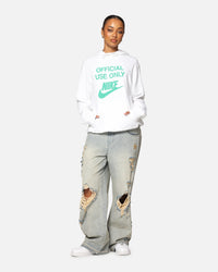 Nike Club French Terry Pullover Hoodie White/White/Green