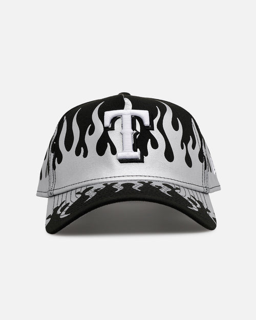 New Era Texas Rangers 'Metallic Flames' 9FORTY A-Frame Snapback Black/Silver