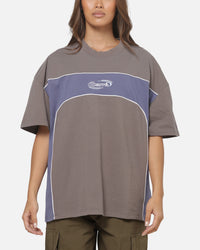 Carre Athletic Panel Crew T-Shirt Washed Charcoal