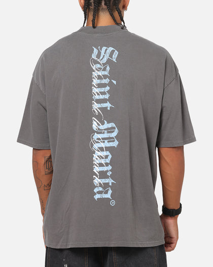 Saint Morta La Muerte Script T-Shirt Washed Charcoal