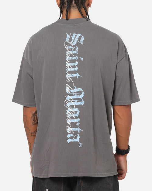 Saint Morta La Muerte Script T-Shirt Washed Charcoal