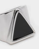 Dead Studios Men's Tri Stone Ring Stainless Steel/Black