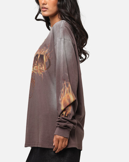 Pantera Pantera Vintage Long Sleeve T-Shirt Dark Brown