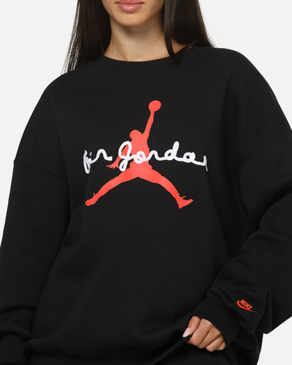 Jordan Brooklyn AJ6 Fleece Crewneck Black/Infrared