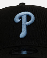 New Era Philadelphia Phillies 'Black And Sky Blue' 9FORTY A-Frame Snapback Black/Sky Blue
