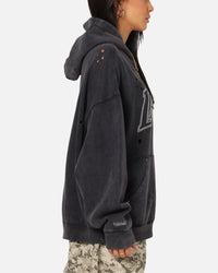 Mitchell & Ness Los Angeles Lakers Distressed Rhinestone Logo Hoodie Faded Black
