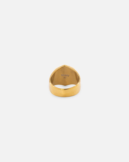Saint Morta Lapis Octagon Signet Ring Gold