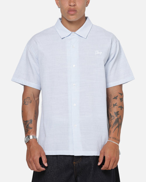 X-Large Oxford Script Button Up Shirt Light Blue