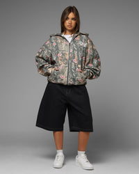 Loiter Waffle Zip Hoodie Pink Tree Camo