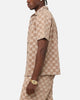 XXIII Checker Board Button Up Shirt Tan