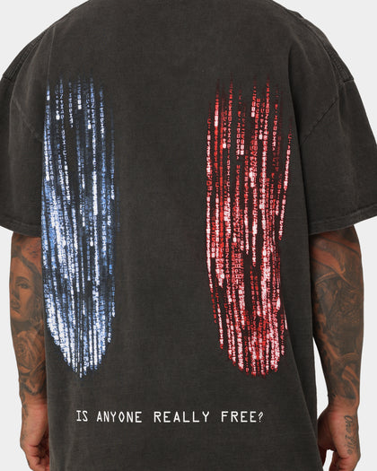 73Studio X The Matrix Heavyweight Vintage T-Shirt Black Wash