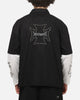 Saint Morta Marked Layered Long Sleeve Button Up Shirt Black/White