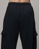 American Thrift Cargo Wide Leg Track Pants Washed Black