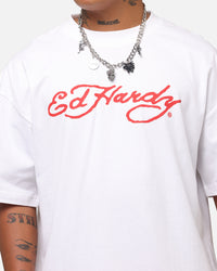 Ed Hardy Flaming Cobra T-Shirt White
